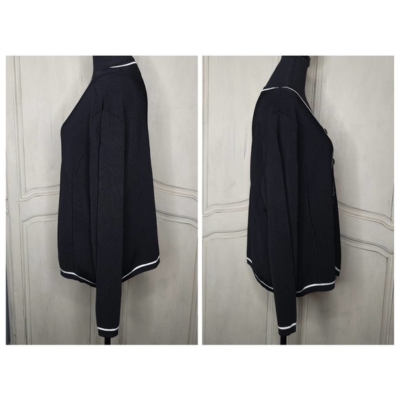Jones New York Knit Collection Smooth Heavyweight Contrast Trim Cardigan✨️XL - Picture 4 of 12